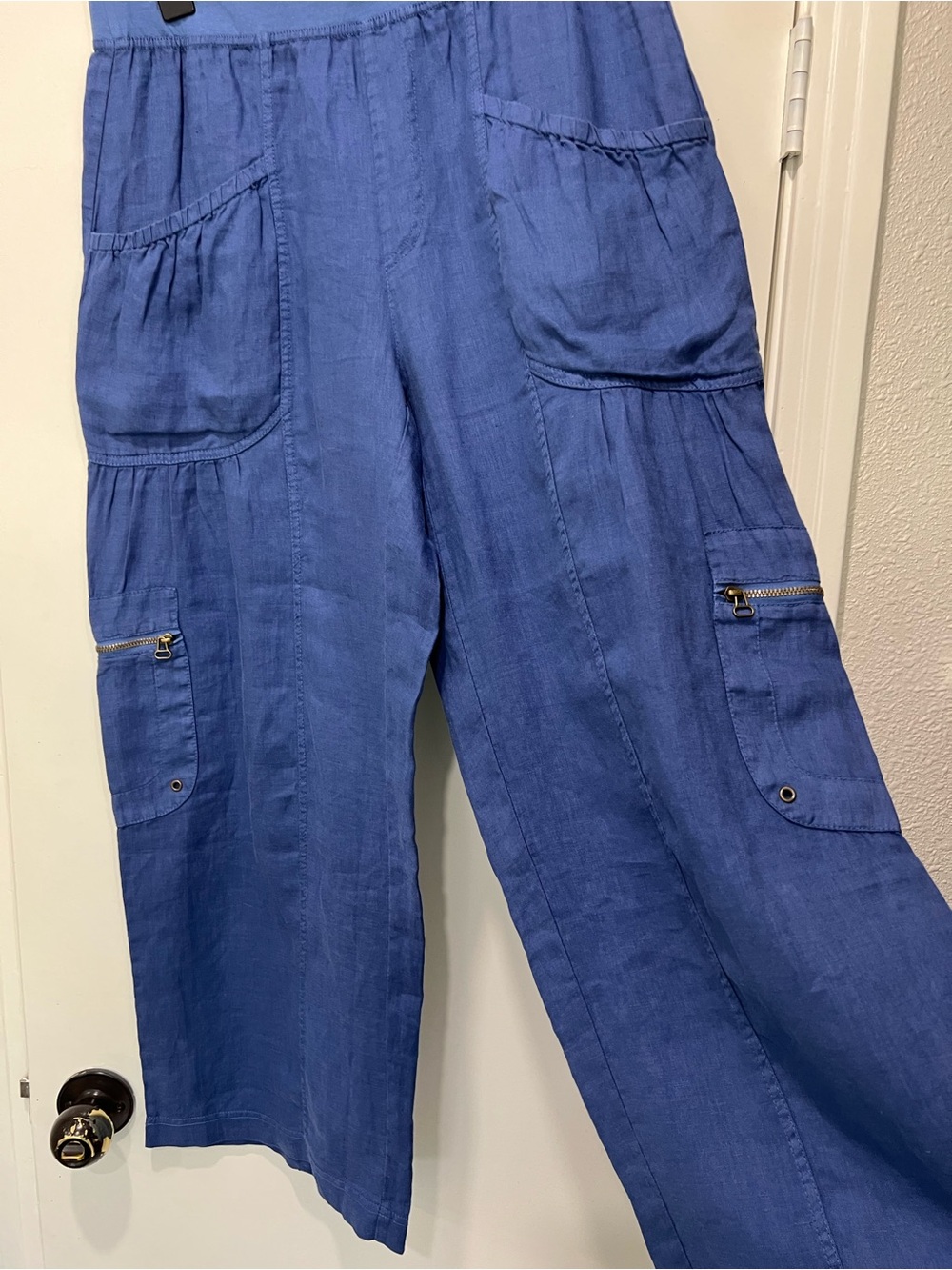 XCVI Wide-Leg Utility Pants in Blue - Picture 2 of 6